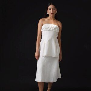 695. CAROLINA MACHADO Whiterose Top NEW With Tag Small $312